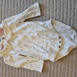 Baby Boden Star Patterned Long Sleeved Baby Onesie